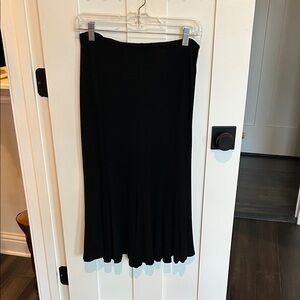 Elegant BlackJersey knit Midi Skirt for Women